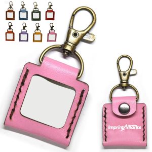 Customizable Mini Leather Photo Frame Keychain & Holder
