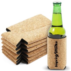 Cork Pattern Neoprene Collapsible Bottle & Can Cooler Sleeve
