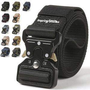 Heavy Tactical Nylon Webbing Belt W/ Quick Release Buckle