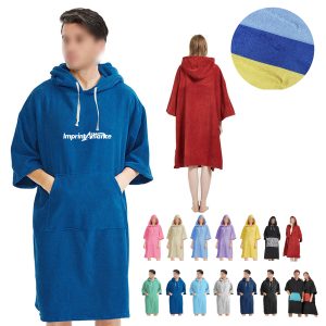 Quick-Dry Microfiber Hooded Surf Beach Changing Robe Poncho