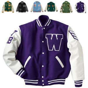 Classic Embroidered Padded Letterman Varsity Baseball Jacket