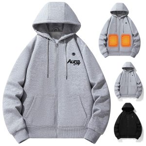 USB Rechargeable 5-Zone Heated Hoodie Zipper Jacket