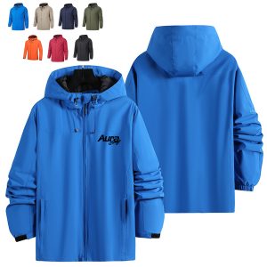 Water-Resistant Hooded Windbreaker Zipper Jacket