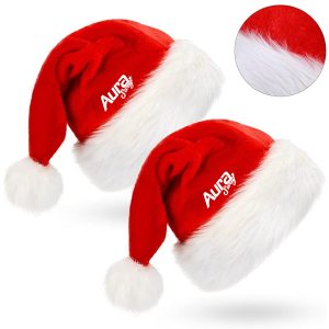 Classic Soft Plush Christmas Santa Hat Holiday Costume Cap