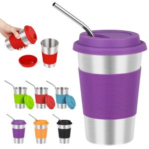 17Oz. Stainless Steel Tumbler with Reusable Straw