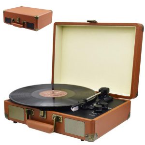 Portable Bluetooth Vinyl Record Player with Speakers
