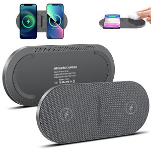Dual 20W Wireless Charging Pad with Fast Charging