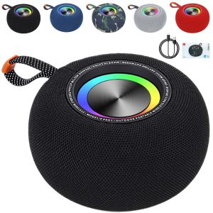 Portable Round Bluetooth Speaker with RGB Light
