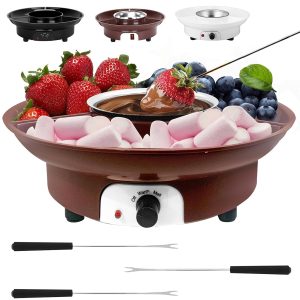 Electric Chocolate Fondue Maker Set with Warming Tray
