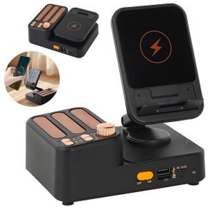 3-in-1 Bluetooth Speaker with Wireless Charging Stand