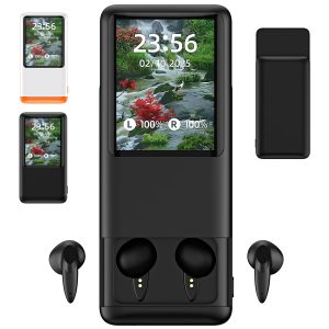 Smart Screen Earbuds with Power Bank and Media Display