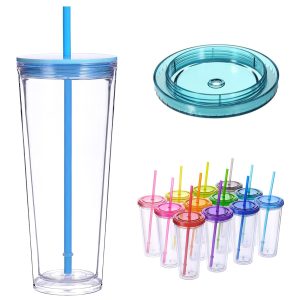 32Oz. Acrylic Tumbler with Lid and Straw for Drinks