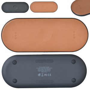 15W Leather 3-in-1 Wireless Charging Station