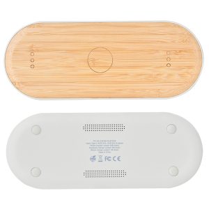 15W Bamboo 3-in-1 Wireless Charging Station