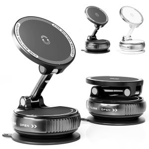 Vacuum Magnetic Car Mount with Multi-Axis Rotation