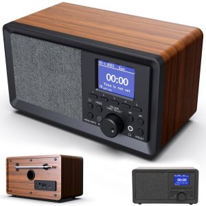 Multifunction Wooden Bluetooth Speaker with Full-Band Radio