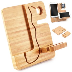 Bamboo Multi-Device Stand for Phone, Tablet and Watch