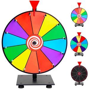 12-Inch Prize Wheel with 12 Customizable Segments & Stand