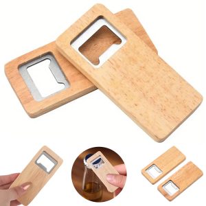 Eco-Friendly Wooden Bottle Opener for Beverages