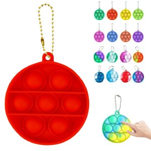 Round Pop Bubble Fidget Sensory Toy Keychain