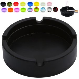 Durable Silicone Round Ashtray for Indoor & Outdoor Use