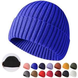 Warm Ribbed Knit Beanie Hat for Winter Comfort