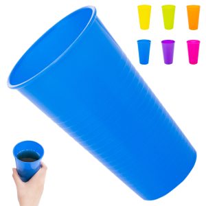 13Oz. Durable Stackable Plastic Beverage Cup with Ribbed
