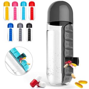 2-in-1 Pill Organizer Water Bottle