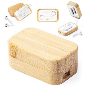 Bamboo Wireless Earbuds with Charging Case