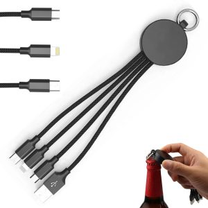 Bottle Opener Multi-Charging Cable Keychain