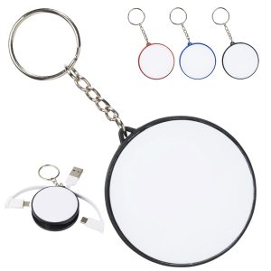 Multi-Connector Retractable Charging Cable Keychain