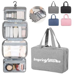 Large Capacity Hanging Travel Toiletry Bag With Swivel Hook