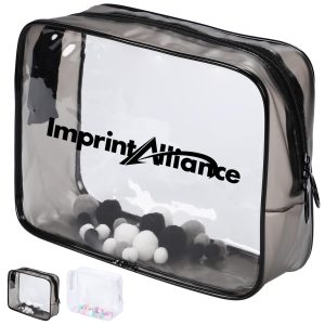 TSA Friendly Clear Square Dual Zipper Travel Toiletry Cube
