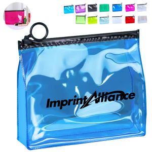 Versatile Clear PVC Zippered Travel Utility Pouch With Strap