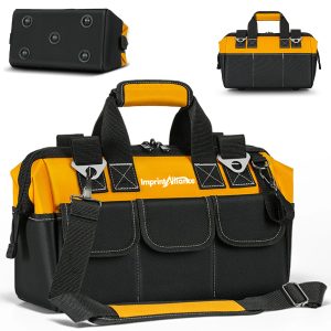 Heavy Duty 14 Inch Wide Mouth Contractor Tool Bag Organizer