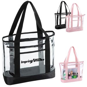 Stadium Approved Clear PVC Zippered Tote Bag With Handles