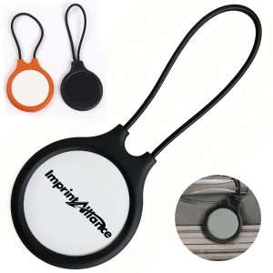 Epoxy Domed Soft PVC Round Luggage Tag With Loop Strap