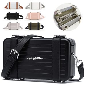 Hard Shell Aluminum Frame Crossbody Suitcase Cosmetic Bag