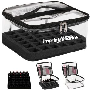 Professional Clear PVC Nail Polish Organizer Carrying Case