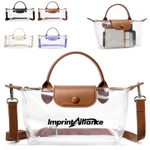 Stadium Approved Fashionable Clear PVC Crossbody Handbag
