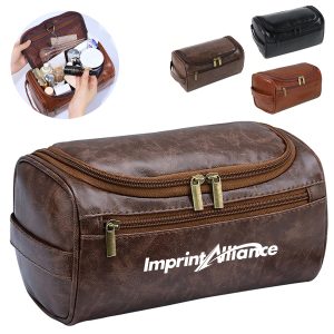 Waterproof PU Leather Large Capacity Toiletry Dopp Kit