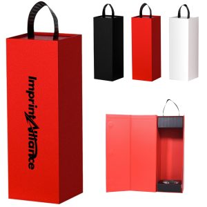 Collapsible Cardboard Single Wine Bottle Gift Box Tote