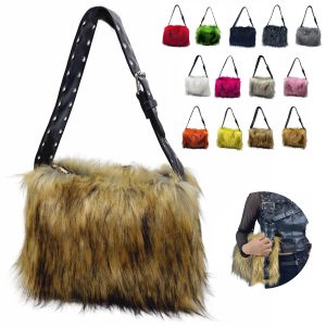 Soft Plush Faux Fur Tote Bag Winter Shoulder Handbag