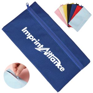 Simple Solid Color Canvas Zipper Pencil Pouch & Coin Purse