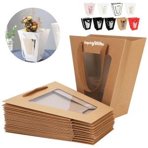 Kraft Paper T-Shaped Flower Bouquet Packaging Bag