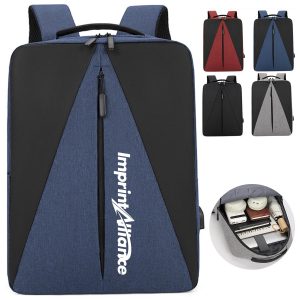 Water Resistant Business Tech Laptop Backpack With USB Port