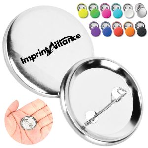 Oval Metal Badge Button with Safety Pin Back