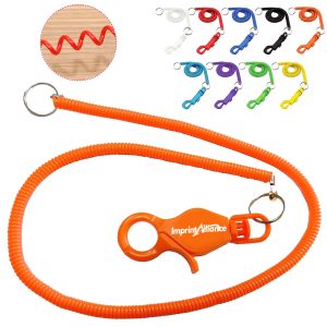 Plastic Coil Keychain with Clip and Stretch Cord