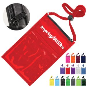 Neck ID Badge Holder Travel Passport Pouch