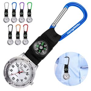 Carabiner Clip Nurse Watch with Compass and Luminous Dial